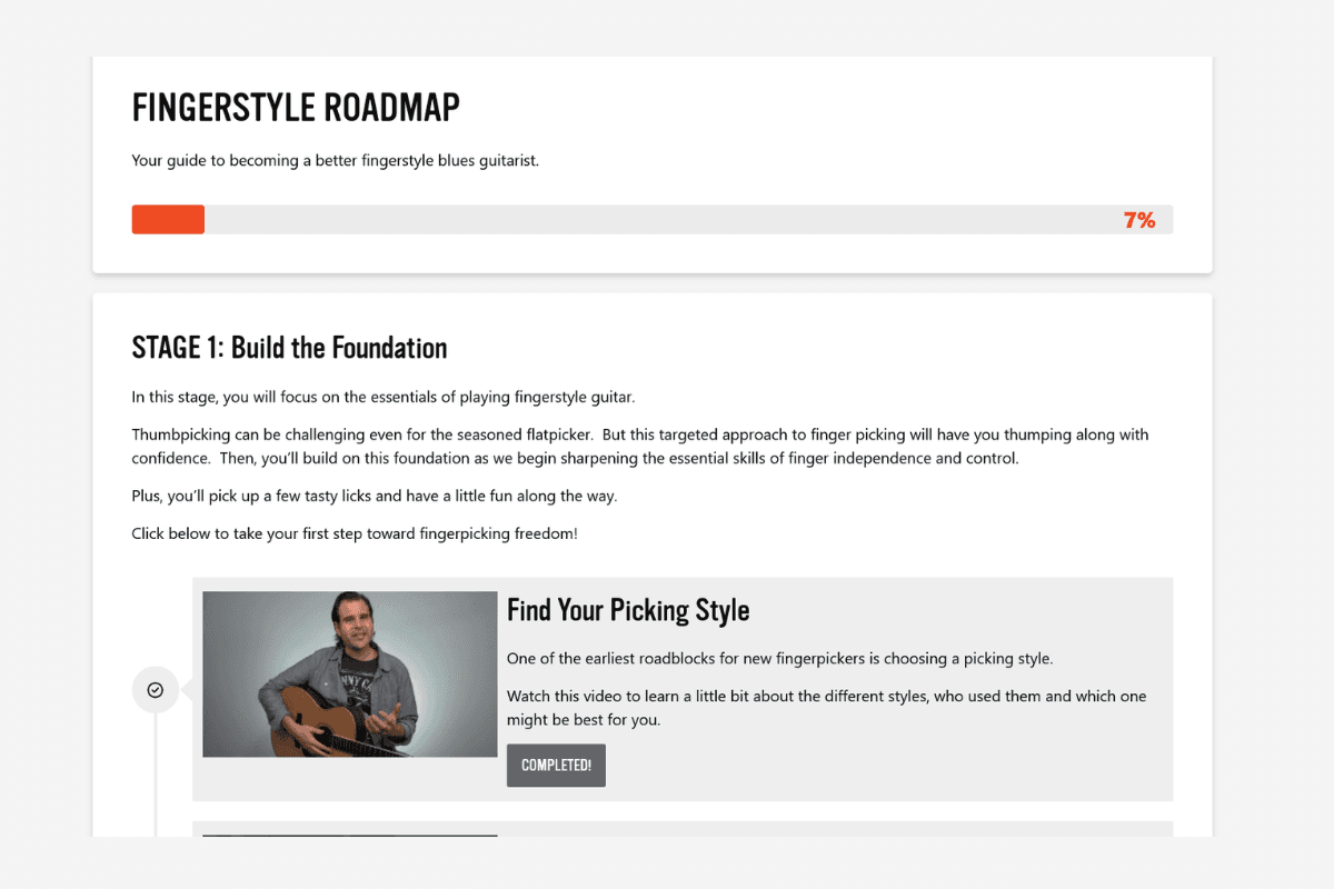 Fingerstyle Roadmap screenshot